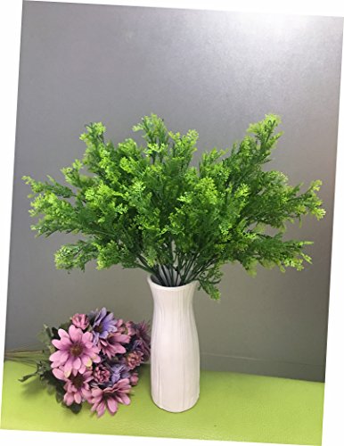 CATTREE Artificial Shrubs Bushes, Plastic Fern Leaves Simulation Faux Grass Realistic Fake Plants Wedding Indoor Outdoor Home Garden Verandah Kitchen Table Centerpieces Arrangements Decoration 4 pcs - color: Fern Grass-4 Pcs