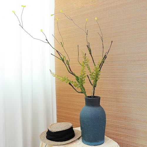2Pcs 100cm/39in Artificial Cherry Blossom Trees Branches Natural Garland Wood Twigs Bendable Vine Trunk Silk Plants with Moss for Wall Hanging Photo Home Room Garden Reptile Decoration - size: 39 INCH