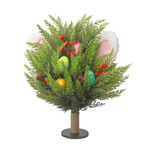 Allesgute Easter Decorations,1Pcs Artificial Easter Egg Flower Table Ornaments, Eggs Berry Picks with Bunny Ears, Easter Decorations for homeDecor, DIY, Weddings, Spring Celebrations