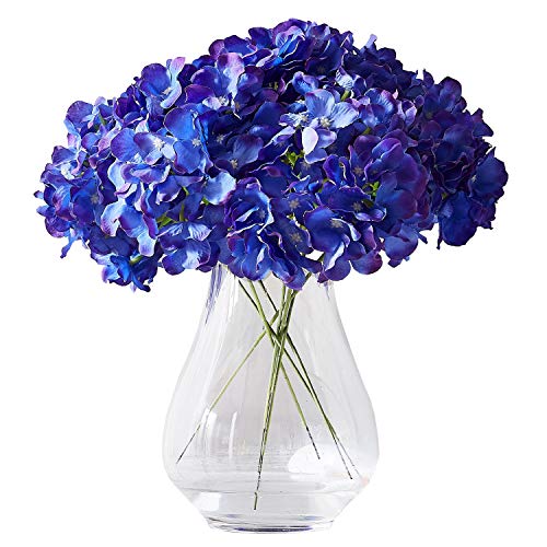 Artificial Hydrangea Flower 10 Heads Lavender Hydrangea Silk Flowers Head for Wedding Centerpieces Bouquets DIY Floral Decor Home Decoration with Long Stems - color: 10pcs Lavender, size: Large