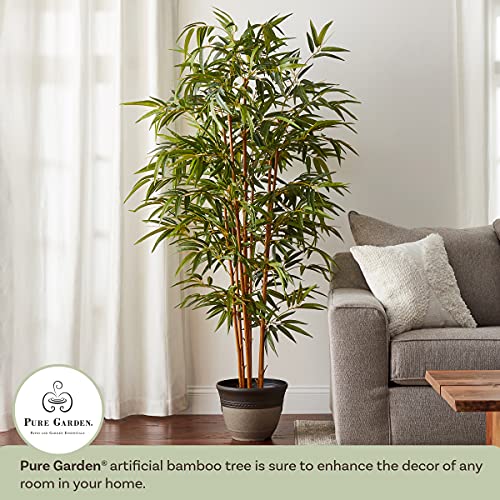 Artificial Bamboo Tree - 6FT Fake Plant with Adjustable Leaves and Pot - Faux Plants Indoor for Home, Restaurant, or Office Décor by Pure Garden