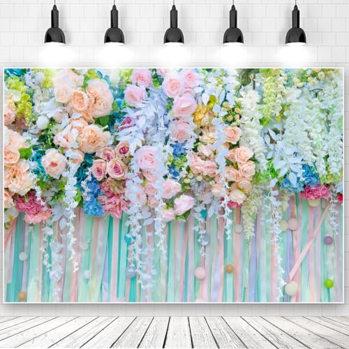 7x5ft Wedding Flower Backdrop Green Leaf Floral Photography Background for Birthday Mother's Day Bridal Shower Reception Ceremony Photo Booth Props - color: Green, size: 7x5ft