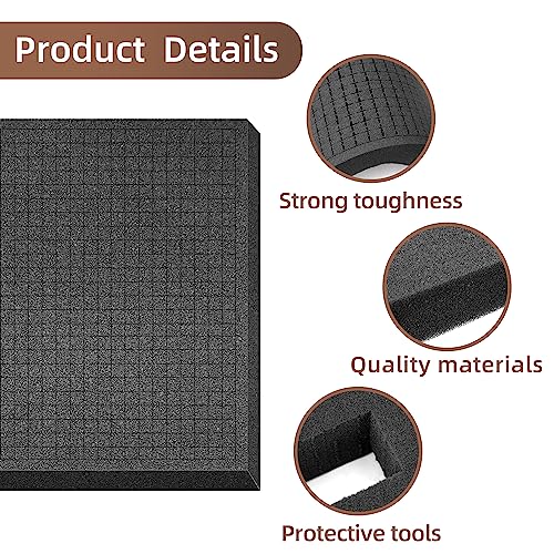 DECOHS 4 Pcs Pick and Pluck Foam- 12 x 12 x 2 Inch Pick Apart Foam Insert- Pluck Pre Cube Sheet Foams with Bottom Use for Board Game Box Cases Storage Drawer - size: 1 Size - 4 Pieces - 12 x 12 x 2 inches