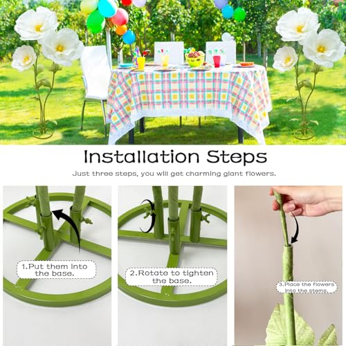 Large Artificial Paper Flowers Decoration, Giant Flower Wedding Holiday Party Anniversaries Bridal Showers Banquet Reception Ceremony Church Big Floral Decor Shop Window Display Creative Gift, White - color: White