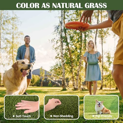 1.38" Artificial Grass Turf 4 x 6 FT, Indoor Outdoor Garden Lawn Landscape Patio Turf Grass Rug, Dog Grass Turf Pads Mat, Thick Fake Faux Turf, Dog Pets Grass Mats for Puppy Training - size: 4' x 6'