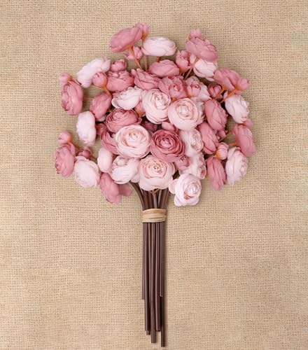 Ranunculus Artificial Flowers 18 Pcs, Faux Silk Mini Peonies Bulk Flowers for Vase, Fake Wedding Filler Flowers for DIY Bouquets, Centerpieces Arrangements Bridal Shower Decor, Dusty Rose - color: Dusty Rose