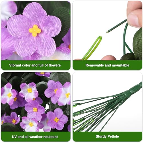 Artificial Flowers for Outdoor Decoration, 2 PCS Faux Silk Orchid Vines UV Resistant Realistic for Home Porch Balcony Planter Decor (Light Fuchsia and Fuchsia) - color: Light Fuchsia and Fuchsia 2