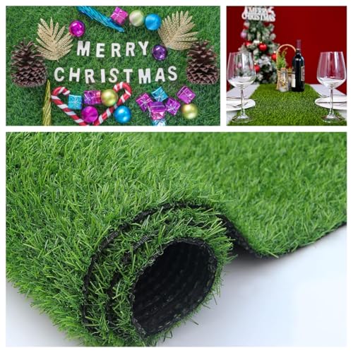 Petgrow Thick Artificial Grass 4 x 6FT,0.7Inch Pile Height Green Soft Fake Faux Grass Turf Mat,Indoor Outdoor Garden Dogs Pet Synthetic Turf Carpet Doormat, Rubber Backed with Drainage Holes - size: 4FTX6FT