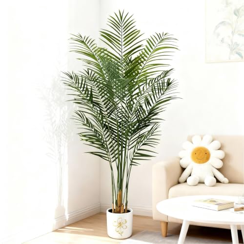Artificial Areca Palm Plant 5.5Ft Fake Tropical Palm Tree Perfect Faux Dypsis Lutescens Plants in Pot for Indoor Outdoor House Home Office Garden Modern Decoration Housewarming Gift - size: 5ft 6in