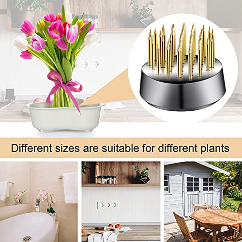 Geiserailie 12 Pcs 23mm/0. 92 Inch Stainless Flower Frog Mini Round Metal Floral Frog Japanese Ikebana Fixed Pin Holder Tool Arrangement Floral Fixation for DIY Flower Craft Arrangements(Gold) - color: Gold