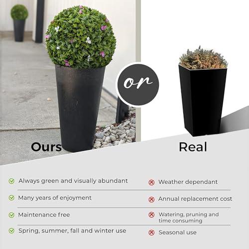 365 Curb Appeal 23" XL Bougainvillea Topiary Balls + White & Pink Flower Pack (2 Artificial Topiary Balls (4 Halves)) - color: Bougainvillea + Multi Flowers, size: 2 topiary balls (4 halves)