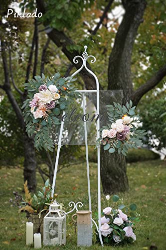Faux Flower Swag Set of 2 for Wedding Welcome Signs Floral Swag Wedding Reception Ceremony Signs Decor (Champagne) - color: Champagne