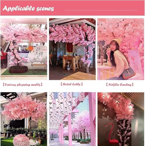 Artificial Cherry Blossomtree Handmade with Cherry Blossom Branches for Indoor Landscaping Wedding Decorations Outdoor Hotel Decoration (001, H13ft*W9.8) - color: 001, size: H13ft*W9.8