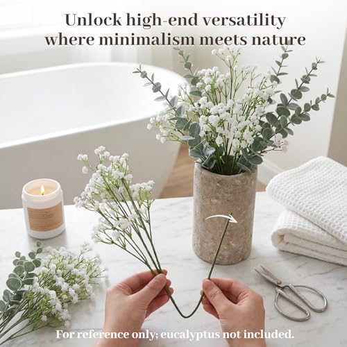 DomeStar Babys Breath Artificial Flowers - 11PCS 21" Real Touch Fake Gypsophila Bouquet for Wedding Centerpieces, Home Table Decor, DIY Floral Arrangement