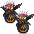 Giegxin 2 Pack Halloween Table Centerpieces Decorations 14'' x 10'' Pumpkin Table Artificial Flowers Tabletop Decor with Spider and Eyeball Halloween Tabletop Decor for Home Kitchen Indoor Outdoor - style: Black Pumpkin