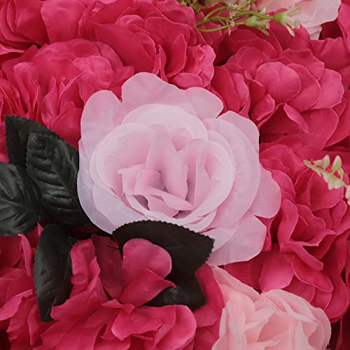 12 Pcs Artificial Flower Wall Panels Silk Dahlia Rose 3D Faux Flower Backdrop Panels Background Decorative for Wedding Celebrations Festive Party Home, 23.62 * 15.74in (Red) - color: Red