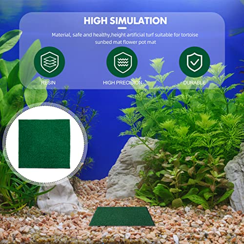 Fish Tank Artificial Turf Mat Simulation Grass for Turtle Basking Area Home Landscaping Decor Fake Grass for Aquariums and Flowerpots - size: 12" x 12" (Runner)
