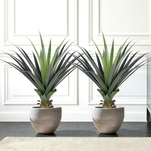 3ft Artificial Spiked Agave Plant, 36" Faux Agave Plants Indoor Small Floor Plant Perfect for Front Porch, Patio, Indoor Outdoor Home, Office Decor (Set of 2) - size: 3ft