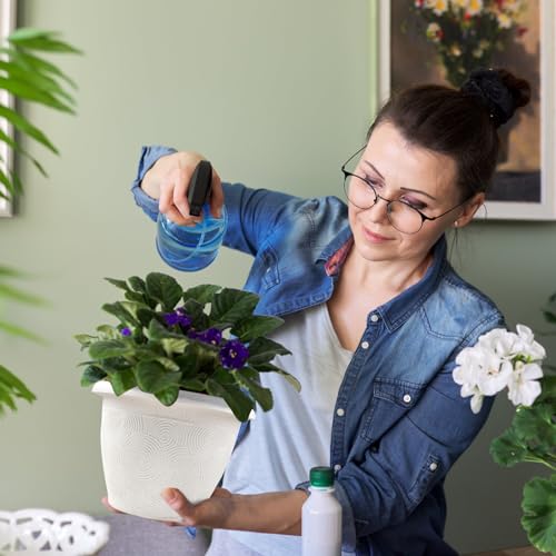 Plastic Flower Pots Planters For Indoor Plants, 3 Pack 10 Inch White Plant Pots With Drainage Hole & Tray, Modern Decorative Large Plant Pot With Saucer For Indoor Outdoor Plants Garden House Planter - color: White, size: 10 inch-3 pack