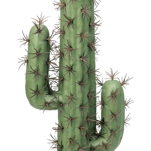 MyGift 16 Inch Artificial Fake Cactus Saguaro Plant in Cement Planter Pot, Southwest Decor Indoor Faux House Plant
