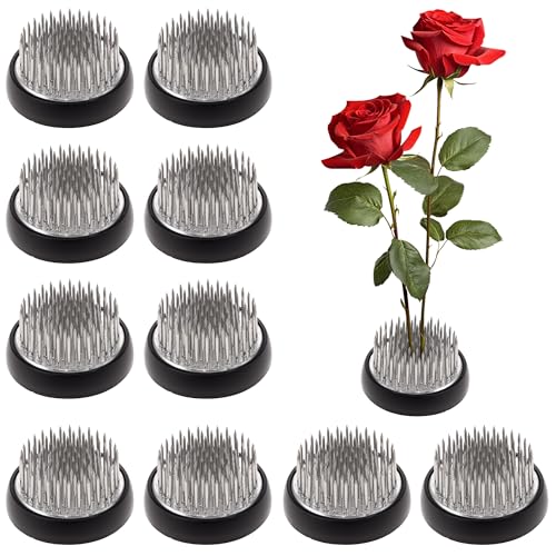 Folmywy 10 Pcs Flower Frogs Ikebana Stem Holder 1.57 Inch Flower Frog Kenzan Japanese Metal Flower Frogs for Arrangements Vase Fixed Floral Plant Art Supplies Table Centerpieces - color: 10pcs 1.57 inch Flower Frogs