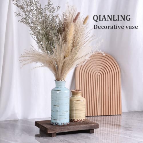 Ceramic Vase Set - 3 Small Flower Vases Home Decor, Modern Rustic Farmhouse Pottery Vases for Centerpieces, Living Room, Kitchen, Shelf, Bedroom, Bathroom, Fireplace, Table Shelf and Entryway Decor - color: Multicolored