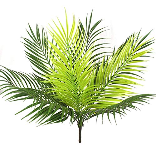 PASYOU Artificial Palm Tree 1Pack, Fake Plants Plastic Greenery Tropical Shrubs Faux Leaves for Home Indoor Outdoor Decor Garden DIY Basket Planter Filler Wedding Party Decoration Ornaments - color: Palm Tree- 1 Pcs