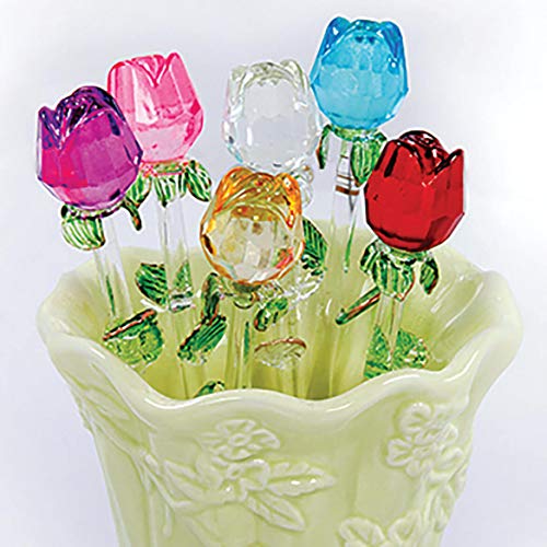 Fox Valley Traders Exquisite Glass Roses S/6