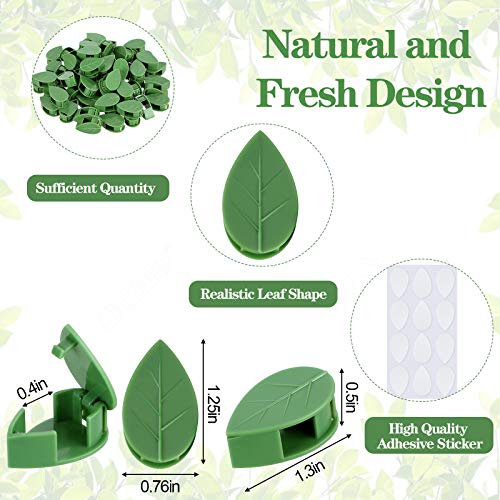 Geiserailie 60 Pieces Plant Climbing Wall Fixture Clips with 72 Pieces Acrylic Adhesive Sticker Leaf Fixer Invisible Wall Vines Fixing Clips Hook Plant Vine Traction for Indoor Outdoor Decoration