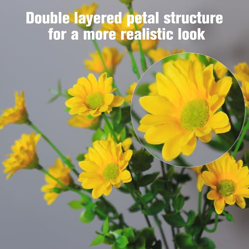 alyptus Enhance Your Outdoor Space Artificial Flowers & Plants 20 Bundles Anti-UV Simulated Flowers Lifelike Fake Silk Colorful Daisy Bulk for Christmas Thanksgiving Decoration (20 Bundles 1#) - color: Colorful