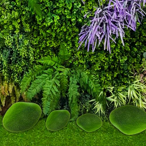30 Pcs Artificial Moss Rocks Bulk, Green Moss Decor Fake Moss Balls for Garden Decoration, Crafts, Floral Arrangements, Indoor Plant, Photography Props - size: Medium