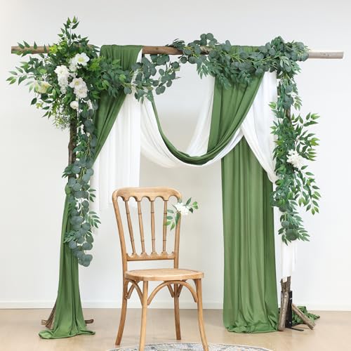Mizii 2 Strands Artificial Vines Eucalyptus Garland 79" Fake Vine with Silk Green Leaves Faux Hanging Plants Greenery Decorations for Bedroom Table Centerpieces Party Wedding Room Decor (Eucalyptus) - color: Eucalyptus