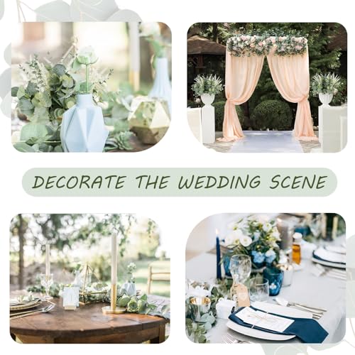 Coreland Artificial Eucalyptus Leaves Stems 120 Pcs 4 Kinds Mixed Fake Silver Dollar Eucalyptus Leaves Stem Bulk Faux Leaf for DIY Bouquets Floral Arrangement Wedding Home Decor - color: Ferns-120pcs