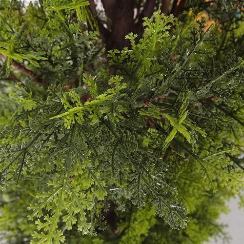 Artificial Topiary Cedar Tree, 60 inch Tall (2 Pieces), outdoor artificial tree Pot Faux Evergreen Fake Pine Cypress Trees Plant, UV Rated Artificial Greenery Set for Outdoor Indoor Front Porch Garden - color: 5ft