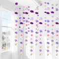 6 Pcs 35.4 Inch Artificial Purple Flower Garlands with 3 Pcs 10 Ft Wedding Tulle Table Runner Wildflower Vines Floral Table Runner Garlands for Wedding Bridal Shower Spring Tea Party - style: Purple Wildflower