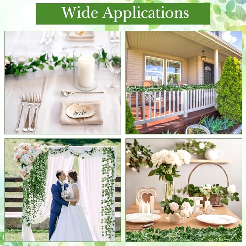24 Pcs 158ft Fake Vines Bulk Artificial Ivy Garland Greenery Hanging Vines Leaves for Rainforest Fall VBS 2026 Decorations Jungle Themed Party Bedroom Wedding Garden Wall - size: 158ft