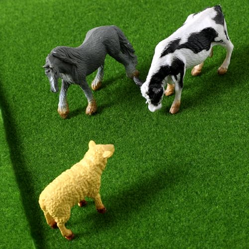 8Pcs Artificial Grass 6x6 Inches Fake Grass Decor for Crafts Mini Artificial Green Turf Mat Outdoor for DIY Miniature Garden