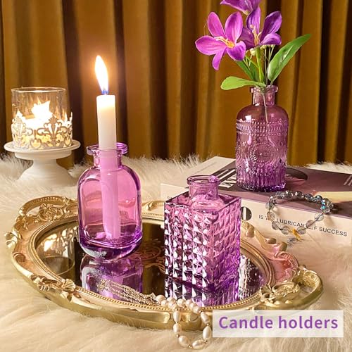 Glass Bud Vases in Bulk Set of 30 Pcs,Small Glass Vases for Flowers as Wedding Centerpieces for Tables,Clear Flower Vases Suitble for Wedding Decorations,Home Decor (Light Purple, 30 pcs) - color: Light Purple, size: 30 pcs