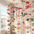 XunYee 6 Pcs 35.4 ft Flower Garlands Artificial Wildflower Vines Floral Hanging Backdrop Fake Flower Garlands Faux Silk Wildflower Vine for Wedding Bridal Shower Home Garden Wall Arch Decor(Blossom) - style: Blossom