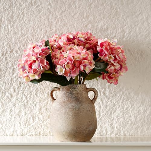 Ceramic Rustic Flower Vase, 7.48 Inch Pottery Modern Vase for Shelf, Tabletop, Vintage Farmhouse Home Decor for Coffee Table, Living Room, Mantle, Fireplace, Entryway - color: Rustic 7.48 Inch