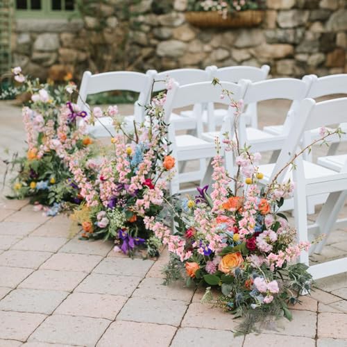 6 PCS Pink Delphinium Artificial Flowers, Long Stem Artificial Flowers with Bendable Stems, Silk Larkspur for Tall Vase Home Garden Wedding Table Decor - color: Pink