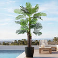 9FT Artificial Palm Tree - Tall Fake Palm Tree with 31 Lifelike Leaves & Realistic Trunk, 108" Large Faux Tropical Phoenix Palm Plant for Home Living Room Poolside Office Hotel Mall Decor - size: 9ft