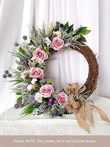 FACINOC Roses Artificial Flowers Pink Bouquets Box Set for DIY Bridal Wedding Shower Decorations Fake Floral Arrangements for Party Table Centerpieces Home Decor Indoor Outdoor Dusty Blush 19pcs - color: Blush Pink