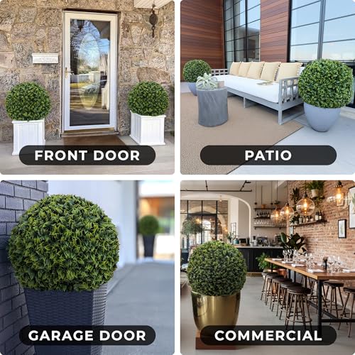 365 Curb Appeal 23" XL Topiary Ball (Estate Edition Boxwood, 1 Extra Large Luxury Faux Topiary Ball (2 Halves)) - color: Estate Edition Boxwood, size: 1 topiary ball (2 halves)