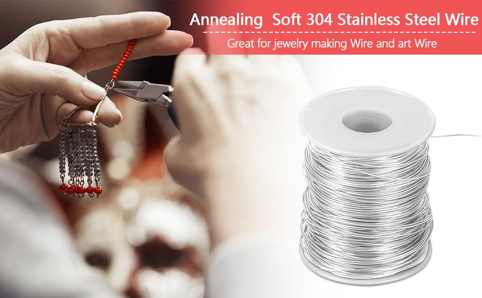 18 Gauge (1 mm) 304 Stainless Steel Wire 100 Ft for Bailing Wire Sculpting Wire Jewelry Making Wire - size: 18 Gauge