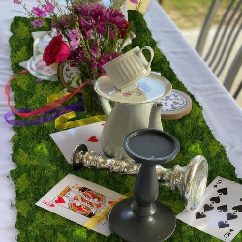 FAICOIA Artificial Moss Mat for Decorating Mossy Table Runner Blanket Fake Moss Rug for Plants Indoor 16" x 79" Green Faux Grass Mat for Planters Crafts DIY Centerpieces Fairy Garden Wedding 40x200cm - color: Green, 16 x 79 Inch/40x200cm