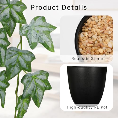 GnFlus Set of 2 Fake Ivy Plant for Home Decor Indoor Silk Artificial Hanging Plant 25" Fake Ivy Vine Faux Ivy Leaves for House Room Indoor Outdoor Home Shelf Office Desk Plant Decor - color: Whiite-set of 2