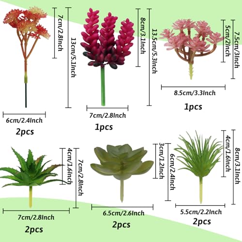 QUOZUO Succulents Plants Artificial, 22pcs Colorful Fake Succulents, Mini Artificial Succulents for DIY Crafting Home Floral Wall Garden Office Decoration (Unpotted)