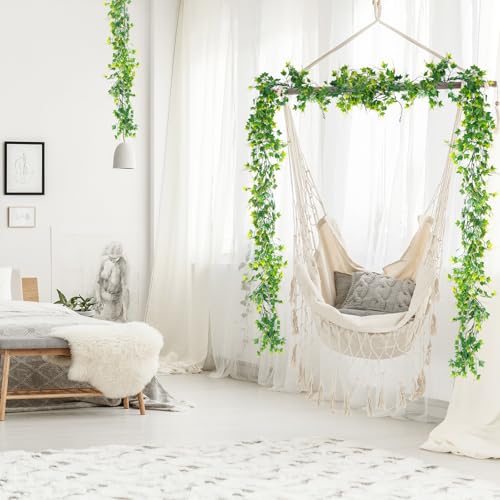RECUTMS Fake Greenery Vines Artificial Vines Outdoor Greenery Wall Vines Green Leaves Decor Plastic Plants for Wedding Bouquet Party Proch Wedding Backyard Arch Outdoor Decor(Yellow) - color: Yellow, size: Ivy Garland