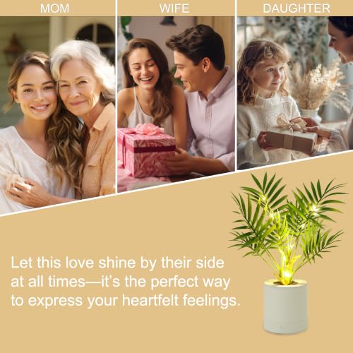 WSYEAR Artificial Lighted Areca Palm Tree Lamp Night Light for Womens Christmas Birthday Gifts, DIY Bonsai Decor, Perfect Ideal for Ambiance Wedding Party Bedroom Bar Coffee Shop Decor Light - color: Areca Palm Tree